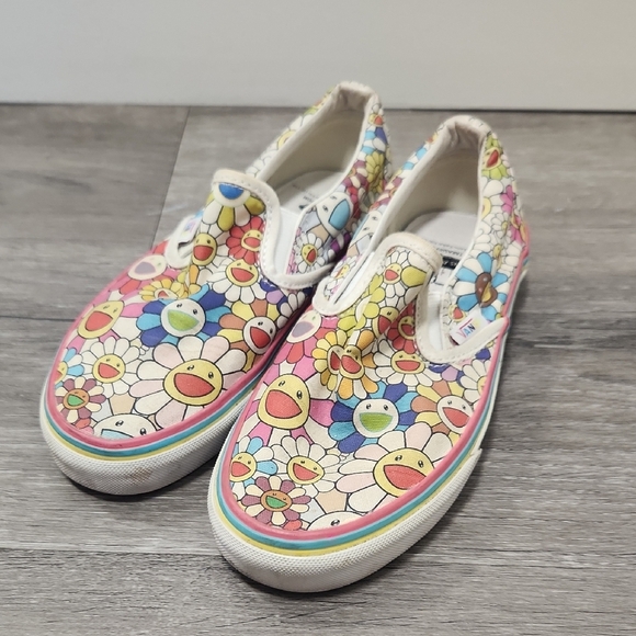 Vans Takashi Murakami Rare Takashipom  Floral Slip-On Sneakers Womens 5 Mens 3.5 - Picture 1 of 9